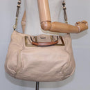 Chloe Etel Hand Bag Leather 2way Beige Gold Auth ki5376-22