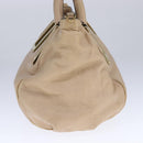 Chloe Etel Hand Bag Leather 2way Beige Gold Auth ki5376-3