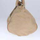 Chloe Etel Hand Bag Leather 2way Beige Gold Auth ki5376-4