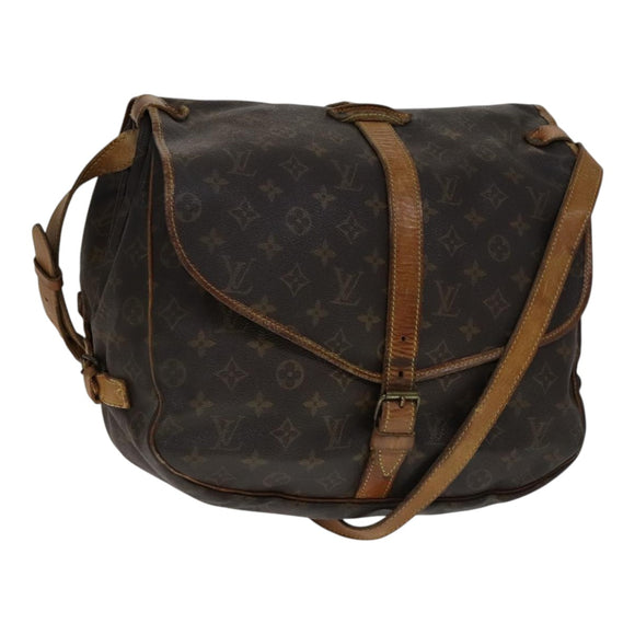 LOUIS VUITTON Monogram Saumur 35 Shoulder Bag M42254 LV Auth ki5377
