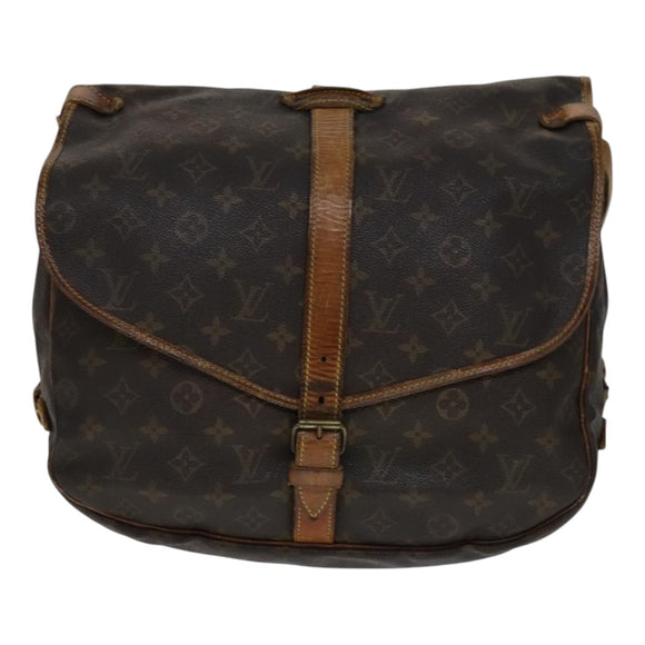 LOUIS VUITTON Monogram Saumur 35 Shoulder Bag M42254 LV Auth ki5377