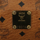 MCM Vicetos Logogram Mini Boston Bag PVC Leather 2way Brown Gold Auth ki5381-12