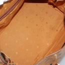 MCM Vicetos Logogram Mini Boston Bag PVC Leather 2way Brown Gold Auth ki5381-11