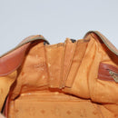 MCM Vicetos Logogram Mini Boston Bag PVC Leather 2way Brown Gold Auth ki5381-18