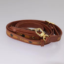 MCM Vicetos Logogram Mini Boston Bag PVC Leather 2way Brown Gold Auth ki5381-24