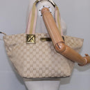 GUCCI GG Canvas Sherry Line Tote Bag Beige Gold pink 131230 Auth ki5389-21