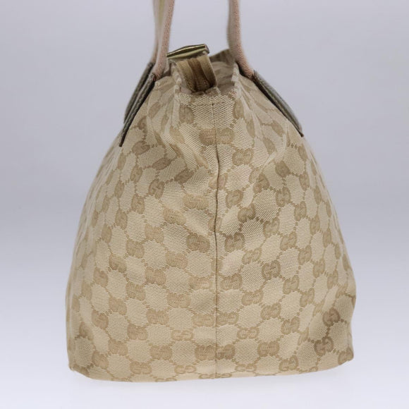 GUCCI GG Canvas Sherry Line Tote Bag Beige Gold pink 131230 Auth ki5389