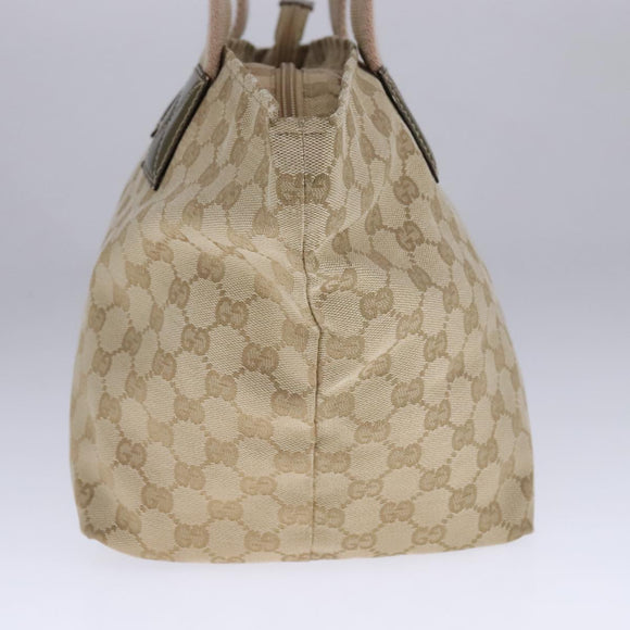 GUCCI GG Canvas Sherry Line Tote Bag Beige Gold pink 131230 Auth ki5389