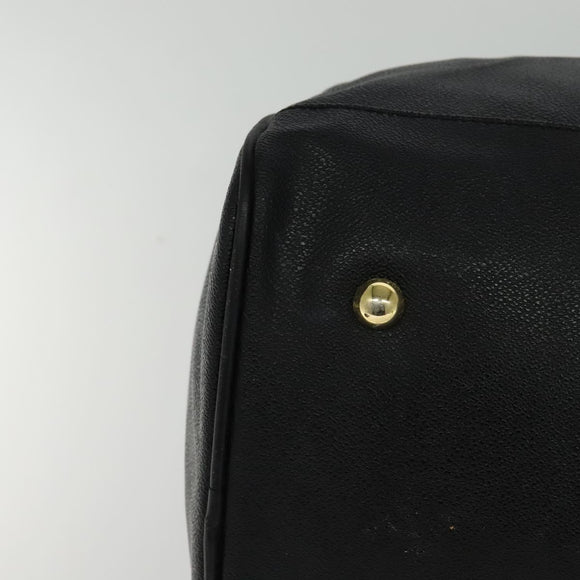 VERSACE Sunface Boston Bag Leather 2way Black Gold Auth ki5390V