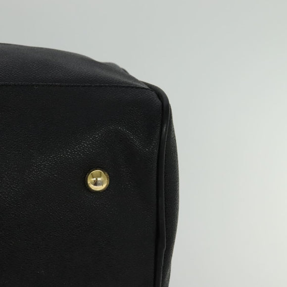 VERSACE Sunface Boston Bag Leather 2way Black Gold Auth ki5390V