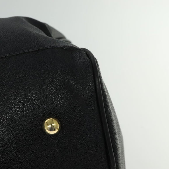 VERSACE Sunface Boston Bag Leather 2way Black Gold Auth ki5390V