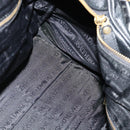 VERSACE Sunface Boston Bag Leather 2way Black Gold Auth ki5390V-18