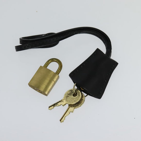 VERSACE Sunface Boston Bag Leather 2way Black Gold Auth ki5390V