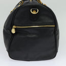 VERSACE Sunface Boston Bag Leather 2way Black Gold Auth ki5390V-3