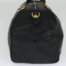 VERSACE Sunface Boston Bag Leather 2way Black Gold Auth ki5390V-4
