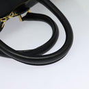 VERSACE Sunface Boston Bag Leather 2way Black Gold Auth ki5390V-7