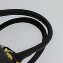 VERSACE Sunface Boston Bag Leather 2way Black Gold Auth ki5390V-8