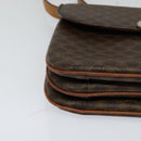 CELINE Macadam Canvas Shoulder Bag PVC Leather Brown Auth ki5395-14