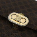 CELINE Macadam Canvas Shoulder Bag PVC Leather Brown Auth ki5395-18