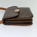 CELINE Macadam Canvas Shoulder Bag PVC Leather Brown Auth ki5395-3
