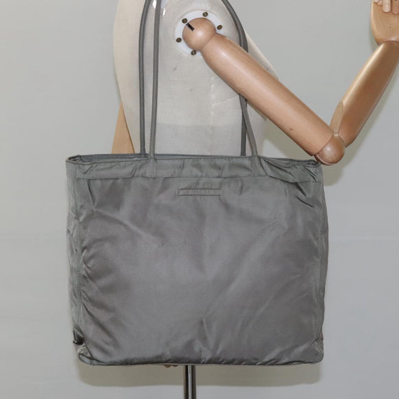 PRADA Tote Bag Nylon Gray Auth ki5409