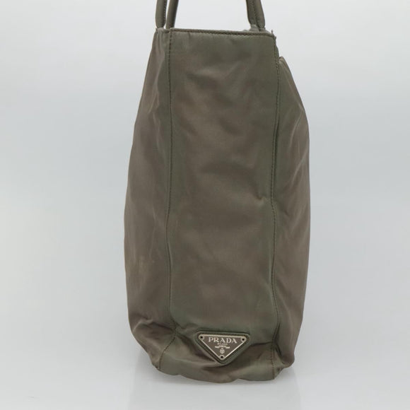 PRADA Tote Bag Nylon Gray Auth ki5409