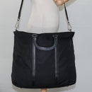PRADA Hand Bag Nylon 2way Black Auth ki5424-23