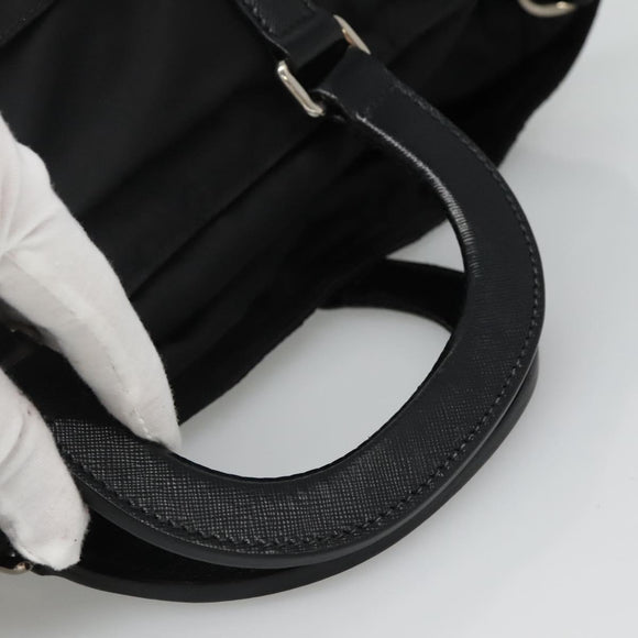 PRADA Hand Bag Nylon 2way Black Auth ki5424