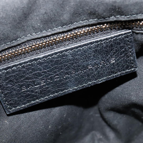 BALENCIAGA Giant Mini Pom Pom Hand Bag Leather 2way Black 285439 Auth ki5426V