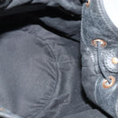 BALENCIAGA Giant Mini Pom Pom Hand Bag Leather 2way Black 285439 Auth ki5426V-17