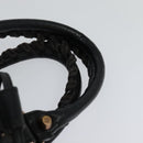 BALENCIAGA Giant Mini Pom Pom Hand Bag Leather 2way Black 285439 Auth ki5426V-8