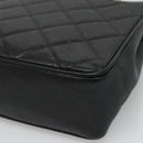 CHANEL Matelasse Chain Shoulder Bag Caviar Skin Black Gold CC Auth ki5432-10