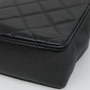 CHANEL Matelasse Chain Shoulder Bag Caviar Skin Black Gold CC Auth ki5432-12