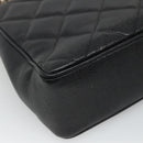 CHANEL Matelasse Chain Shoulder Bag Caviar Skin Black Gold CC Auth ki5432-13