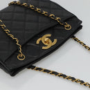 CHANEL Matelasse Chain Shoulder Bag Caviar Skin Black Gold CC Auth ki5432-6