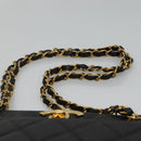 CHANEL Matelasse Chain Shoulder Bag Caviar Skin Black Gold CC Auth ki5432-8