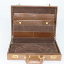 LOEWE Anagram Attache Case Hand Bag Leather Beige Auth ki5434-11