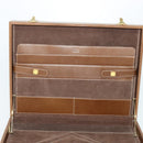LOEWE Anagram Attache Case Hand Bag Leather Beige Auth ki5434-17