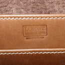 LOEWE Anagram Attache Case Hand Bag Leather Beige Auth ki5434-18