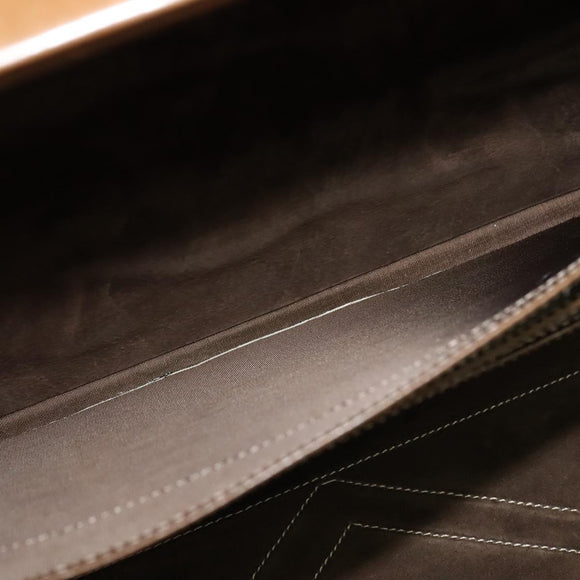 LOEWE Anagram Attache Case Hand Bag Leather Beige Auth ki5434