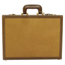 LOEWE Anagram Attache Case Hand Bag Leather Beige Auth ki5434-2