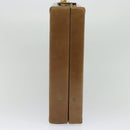 LOEWE Anagram Attache Case Hand Bag Leather Beige Auth ki5434-3
