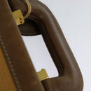 LOEWE Anagram Attache Case Hand Bag Leather Beige Auth ki5434-8
