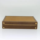 LOEWE Anagram Attache Case Hand Bag Leather Beige Auth ki5434-5