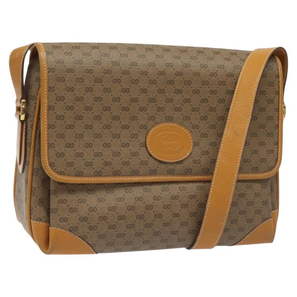 GUCCI Micro GG Supreme Shoulder Bag PVC Beige Gold 001 116 0924 Auth ki5438