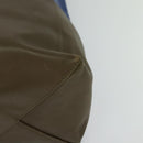 CELINE Vertical Cabas Hand Bag Leather Blue Brown Auth ki5445-11