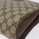 GUCCI GG Supreme Web Sherry Line Clutch Bag PVC Beige Red 156 01 031 Auth ki5446-15