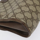 GUCCI GG Supreme Web Sherry Line Clutch Bag PVC Beige Red 156 01 031 Auth ki5446-16