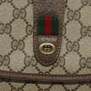 GUCCI GG Supreme Web Sherry Line Clutch Bag PVC Beige Red 156 01 031 Auth ki5446-17