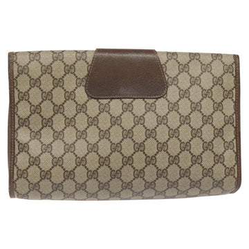 GUCCI GG Supreme Web Sherry Line Clutch Bag PVC Beige Red 156 01 031 Auth ki5446 - 0